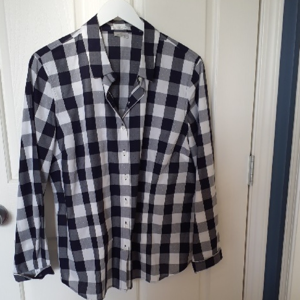 Van Heusen Blue and White Plaid Women's Shirt